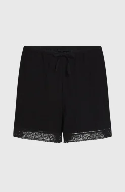 DamesEssentials Embroidery short| Zwart