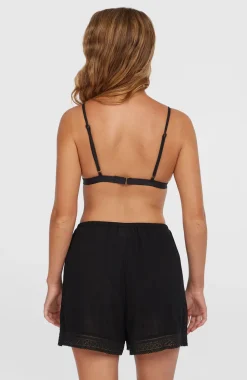 DamesEssentials Embroidery short| Zwart