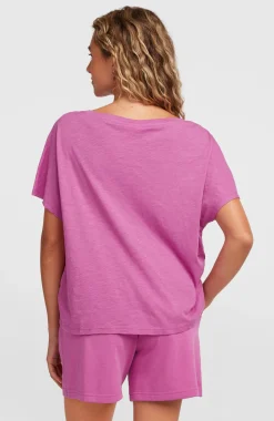 DamesEssentials O'Neill Script Scoop Neck T-shirt| Paars