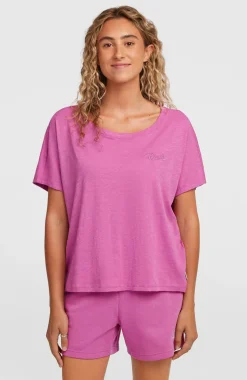DamesEssentials O'Neill Script Scoop Neck T-shirt| Paars