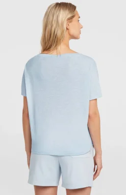 DamesEssentials O'Neill Script Scoop Neck T-shirt| Blauw