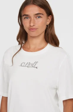 DamesEssentials Script T-shirt| Wit