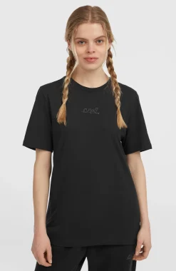 DamesEssentials Script T-shirt| Zwart