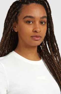 DamesEssentials Script T-shirt| Wit
