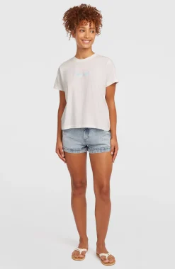 DamesEssentials Script T-shirt| Wit