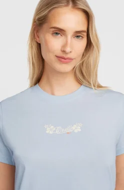 DamesEssentials Script T-shirt| Blauw