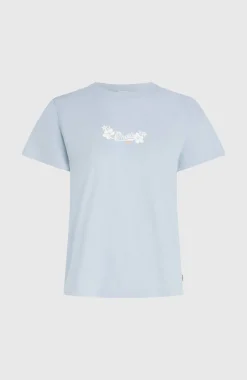 DamesEssentials Script T-shirt| Blauw