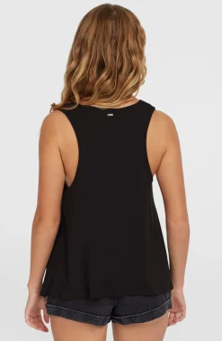 DamesEssentials Tokeena tanktop met borduursel| Zwart
