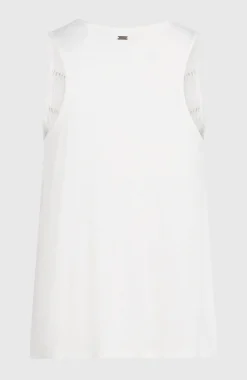DamesEssentials Tokeena tanktop met borduursel| Wit