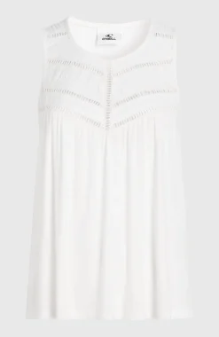 DamesEssentials Tokeena tanktop met borduursel| Wit