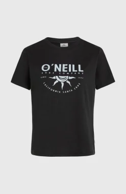 DamesFront Print T-shirt| Zwart