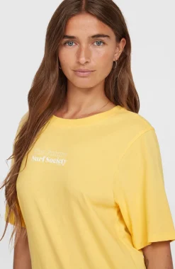 DamesFuture Surf Society T-shirt| Geel