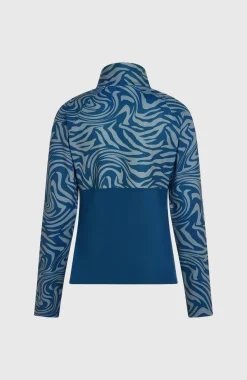 DamesFWC'Cruz Printed fleecetrui met halve rits| Blauw