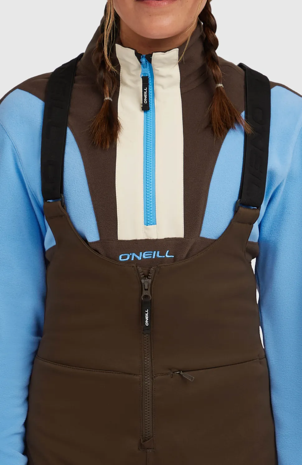 DamesFWC'Cruz Softshell wintersportbroek met bretels| Bruin