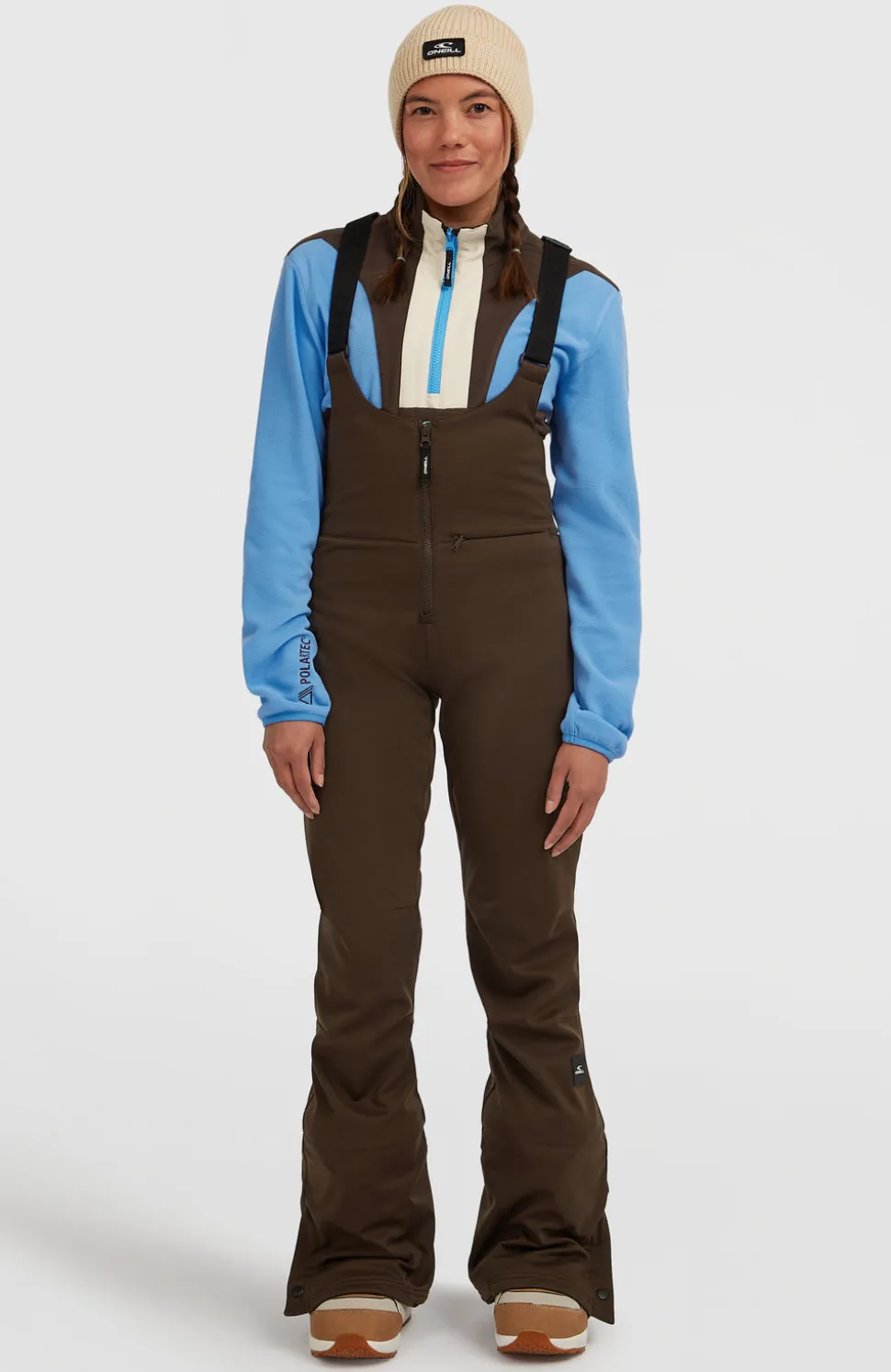 DamesFWC'Cruz Softshell wintersportbroek met bretels| Bruin