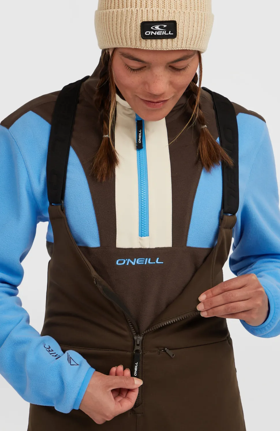 DamesFWC'Cruz Softshell wintersportbroek met bretels| Bruin