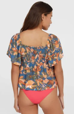 DamesHuges geweven top| Blauw