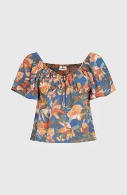 DamesHuges geweven top| Blauw