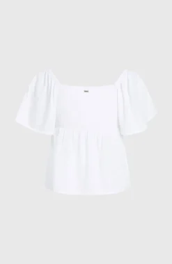 DamesHuges geweven top| Wit