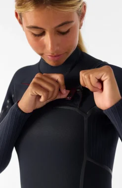 DamesHyperfreak Fire 5/4mm+ Chest Zip Full Wetsuit| Zwart