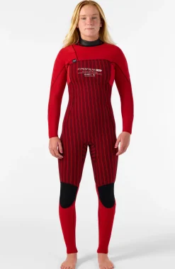 DamesHyperfreak Fire 5/4mm+ Chest Zip Full Wetsuit| Zwart
