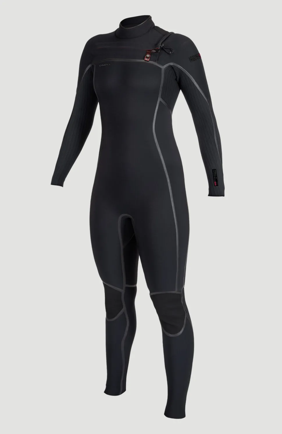 DamesHyperfreak Fire 4/3mm+ Chest Zip Full Wetsuit| Zwart