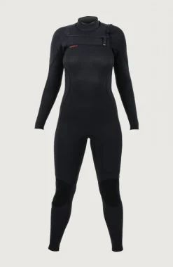 DamesHyperfreak Plus 3/2mm Chest Zip Full Wetsuit| Zwart