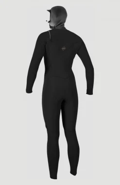 DamesHyperfreak Plus 5/4mm Chest Zip Full Wetsuit with Hood| Zwart
