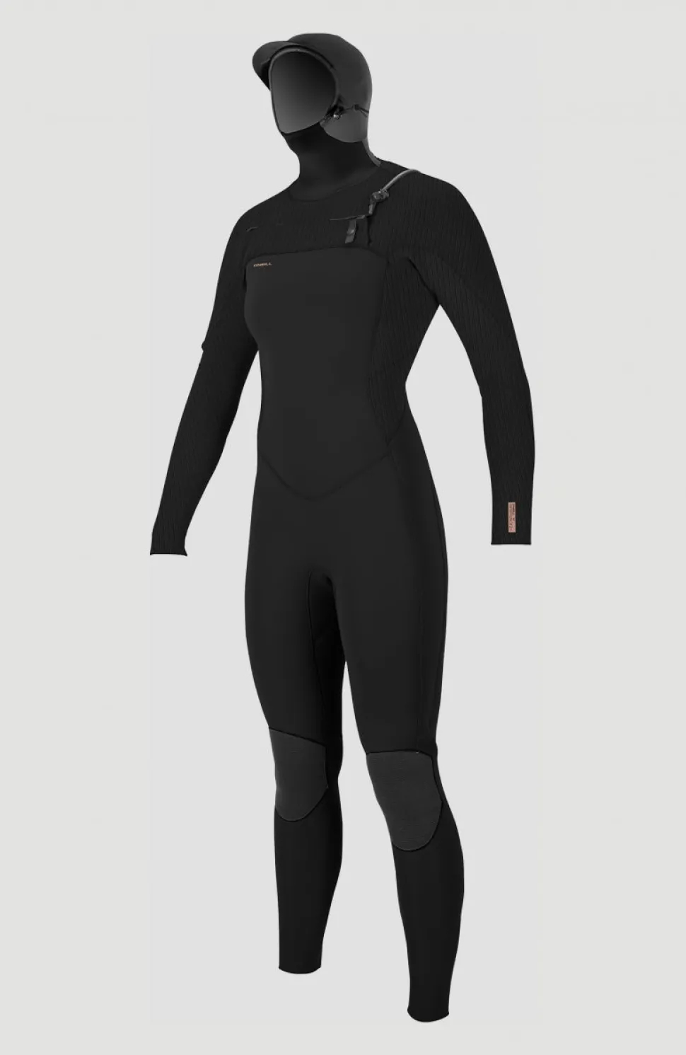 DamesHyperfreak Plus 5/4mm Chest Zip Full Wetsuit with Hood| Zwart