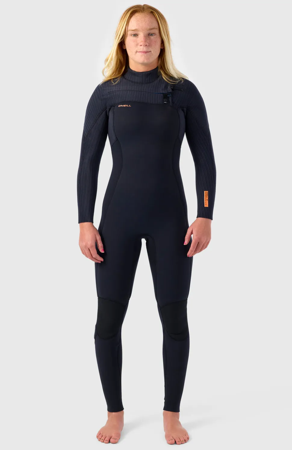 DamesHyperfreak Plus 4/3mm Chest Zip Full Wetsuit| Zwart