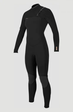 DamesHyperfreak Plus 4/3mm Chest Zip Full Wetsuit| Zwart