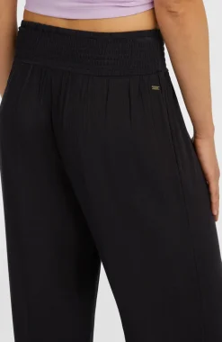 DamesJohnny broek met gesmokte taille| Zwart
