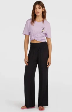 DamesJohnny broek met gesmokte taille| Zwart