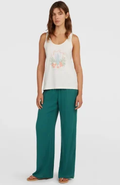 DamesJohnny broek met gesmokte taille| Groen
