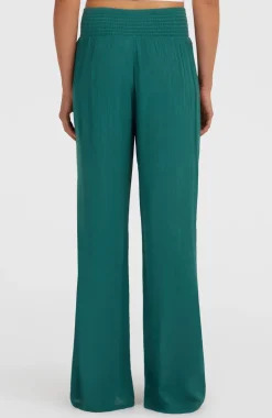 DamesJohnny broek met gesmokte taille| Groen