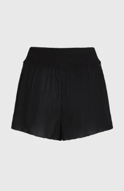 DamesJohnny Smocked Waist short| Zwart