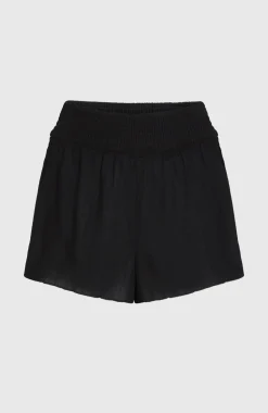 DamesJohnny Smocked Waist short| Zwart