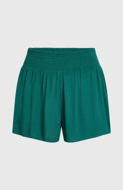 DamesJohnny Smocked Waist short| Groen