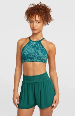 DamesJohnny Smocked Waist short| Groen