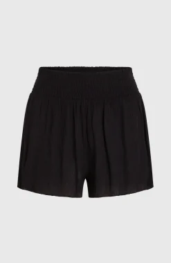 DamesJohnny Smocked Waist short| Zwart