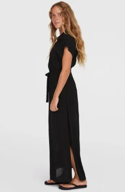 DamesLori Maxi overhemdjurk| Zwart