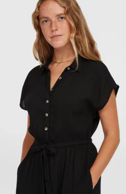 DamesLori Maxi overhemdjurk| Zwart