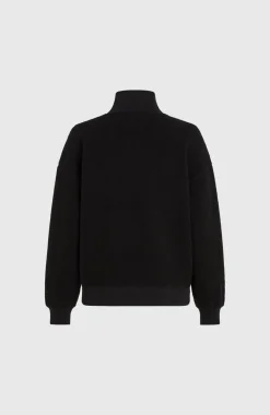 DamesMust-Have fleecetrui met halve rits| Zwart