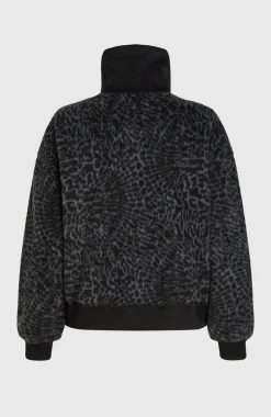 DamesMust-Have fleecetrui met halve rits| Zwart