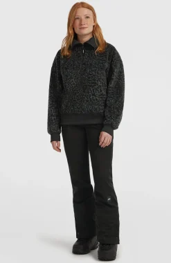 DamesMust-Have fleecetrui met halve rits| Zwart