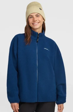 DamesMust-Have High-Pile fleecevest met volledige rits| Blauw