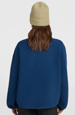 DamesMust-Have High-Pile fleecevest met volledige rits| Blauw