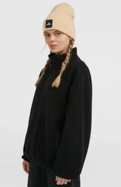 DamesMust-Have High-Pile fleecevest met volledige rits| Zwart
