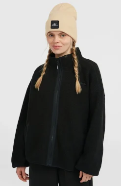 DamesMust-Have High-Pile fleecevest met volledige rits| Zwart