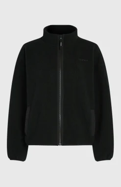 DamesMust-Have High-Pile fleecevest met volledige rits| Zwart